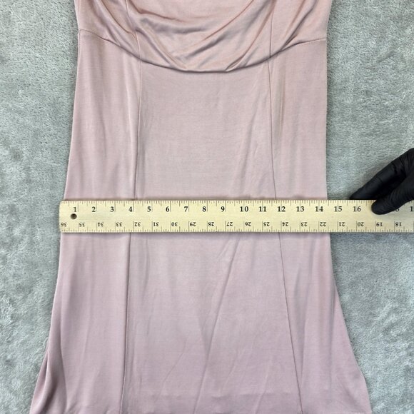 Banana Republic Dress Womens Small Cowl Neck Sleeveless Midi Ruched Monogram - Picture 7 of 13